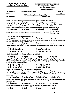 Đề thi kết thúc học phần chương I Toán Hình học 12
